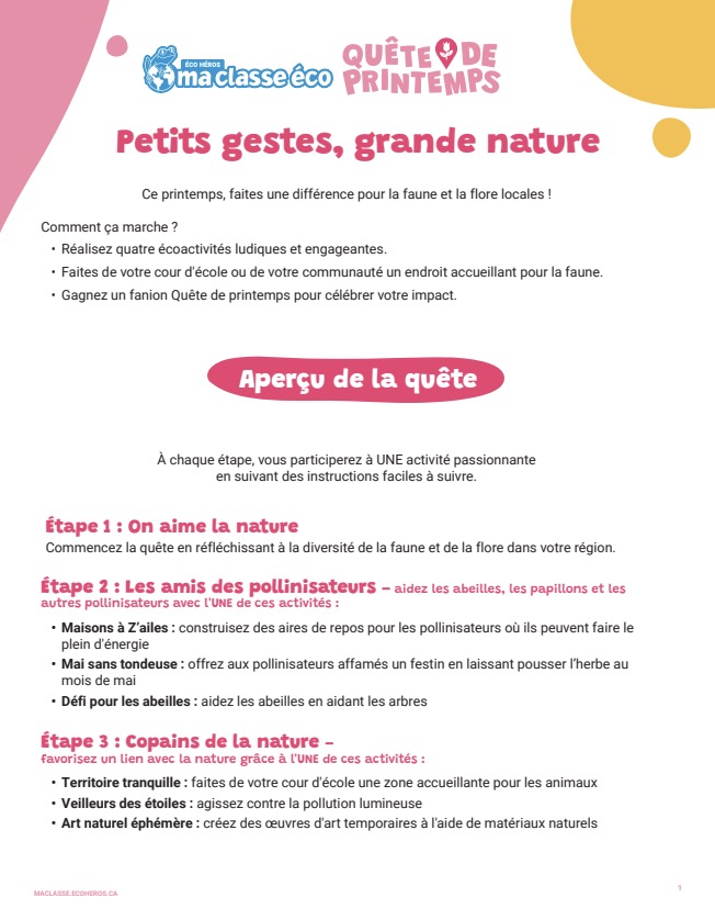 APERÇU DE LA QUÊTE