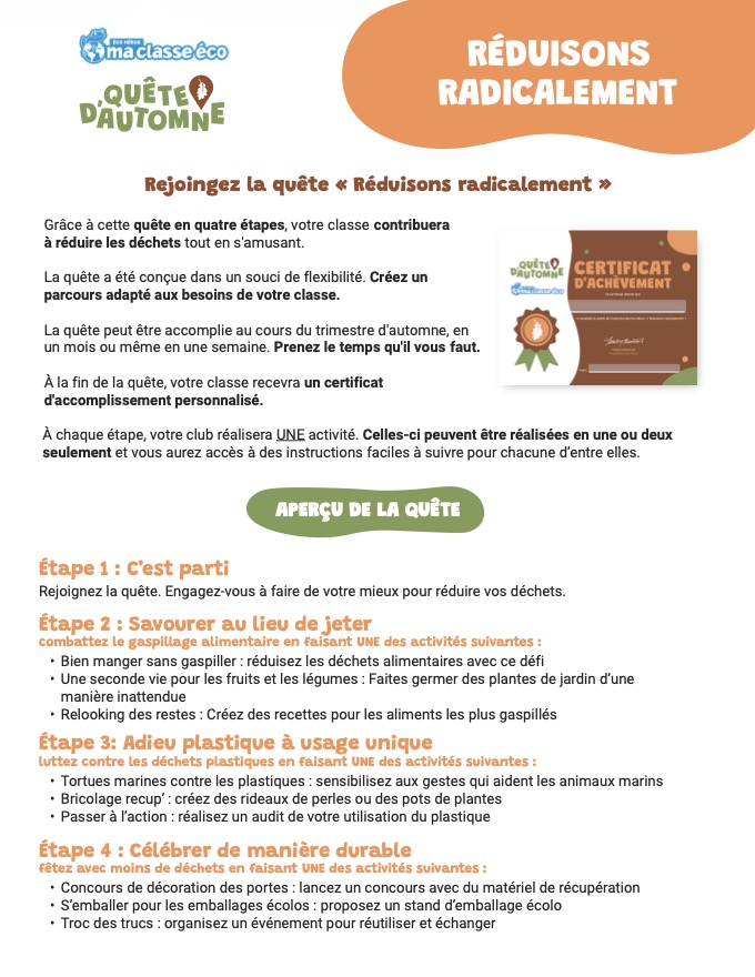 APERÇU DE LA QUÊTE